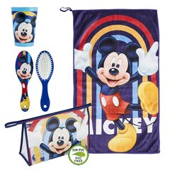 Детский дорожный туалетный набор Mickey Mouse, синий (23 x 16 x 7 см) (4 шт.) цена и информация | Чемоданы, дорожные сумки | 220.lv