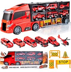 Пожарный грузовик с дорожными знаками, 4 части цена и информация | Конструктор автомобилей игрушки для мальчиков | 220.lv