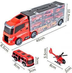 Пожарный грузовик с дорожными знаками, 4 части цена и информация | Конструктор автомобилей игрушки для мальчиков | 220.lv