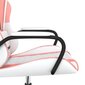 vidaXL masāžas datorspēļu krēsls, balta un rozā mākslīgā āda cena un informācija | Biroja krēsli | 220.lv