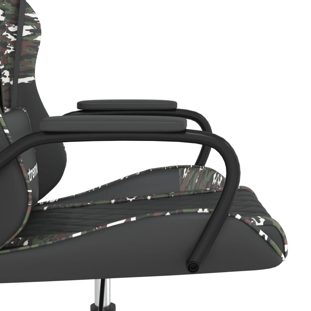 vidaXL masāžas datorspēļu krēsls, melna un kamuflāžas mākslīgā āda cena un informācija | Biroja krēsli | 220.lv