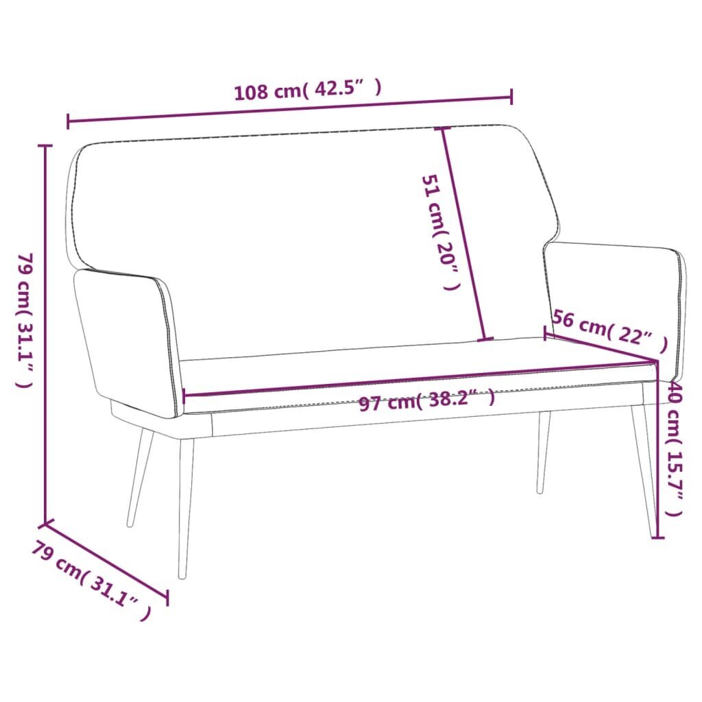 vidaXL sols, tumši pelēks, 108x79x79 cm, samts cena un informācija | Apavu skapji, apavu plaukti, priekšnama soliņi | 220.lv