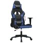 vidaXL masāžas datorspēļu krēsls, melna un zila mākslīgā āda cena un informācija | Biroja krēsli | 220.lv