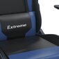 vidaXL masāžas datorspēļu krēsls, melna un zila mākslīgā āda cena un informācija | Biroja krēsli | 220.lv
