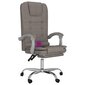 vidaXL biroja masāžas krēsls, atgāžams, pelēkbrūns audums cena un informācija | Biroja krēsli | 220.lv