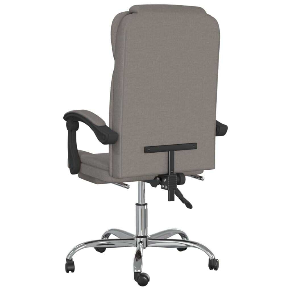 vidaXL biroja krēsls, atgāžams, pelēkbrūns audums cena un informācija | Biroja krēsli | 220.lv