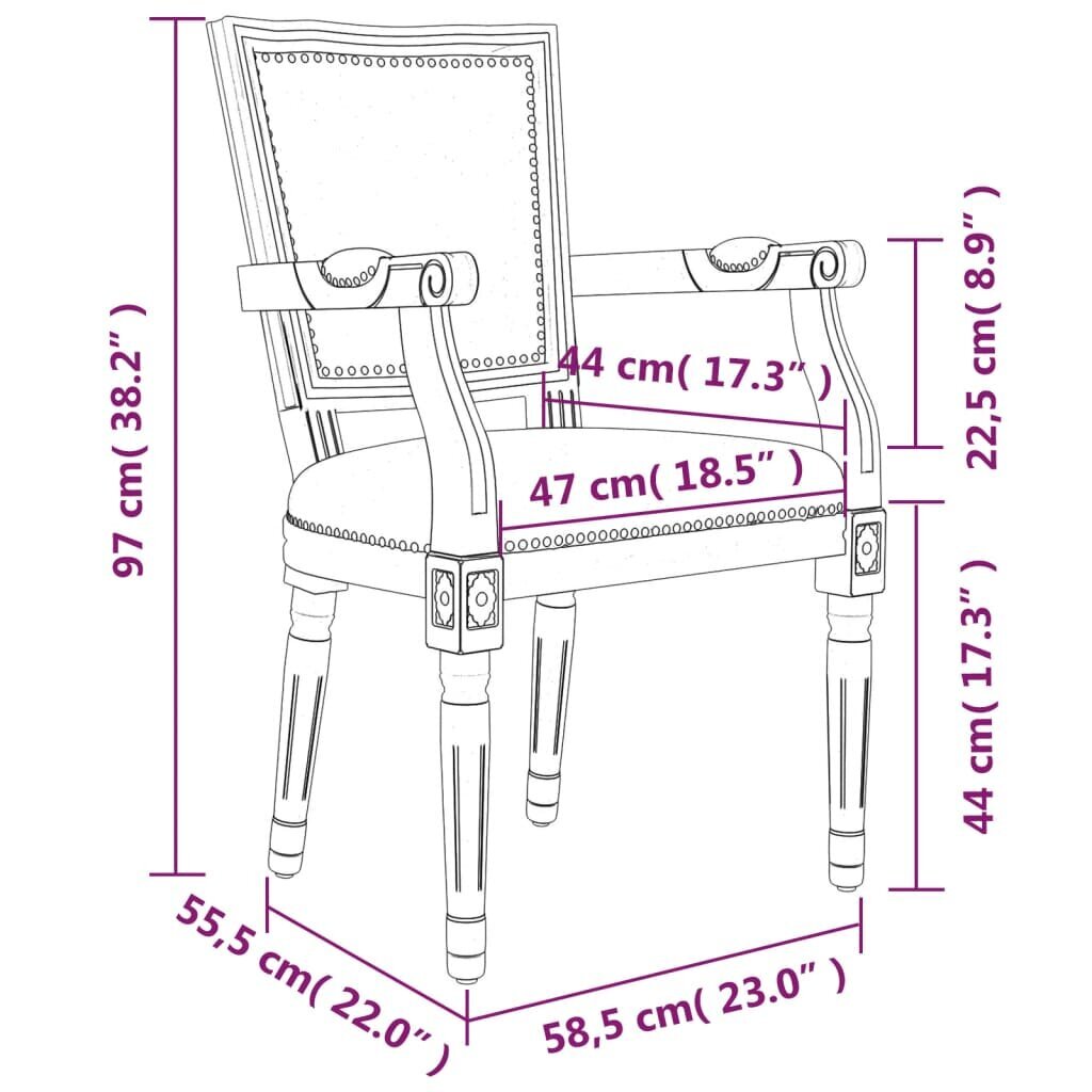 Ēdamistabas krēsls vidaXL, bēšs cena un informācija | Virtuves un ēdamistabas krēsli | 220.lv