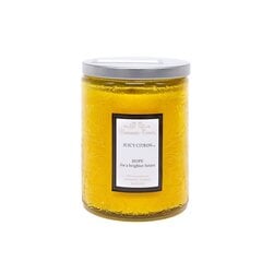 Stikla burka svece ROMANTIC TIMES, D7xH9cm, ar vāku, dzeltena, (smarža - ar citronu smarža) cena un informācija | Sveces un svečturi | 220.lv