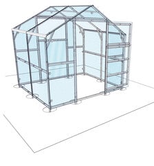 Siltumnīcas Klasika Bernard 2,35x8m (18,8m2) karkass, bez pārklājuma cena un informācija | Siltumnīcas | 220.lv