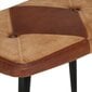 vidaXL šūpuļkrēsls ar kājsoliņu, brūna dabīgā āda un audums cena un informācija | Atpūtas krēsli | 220.lv