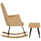 vidaXL šūpuļkrēsls ar kājsoliņu, krēmkrāsas vintāžas audums cena un informācija | Atpūtas krēsli | 220.lv