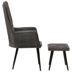 vidaXL atzveltnes krēsls ar kāju balstu, melns vintāžas audums cena un informācija | Atpūtas krēsli | 220.lv