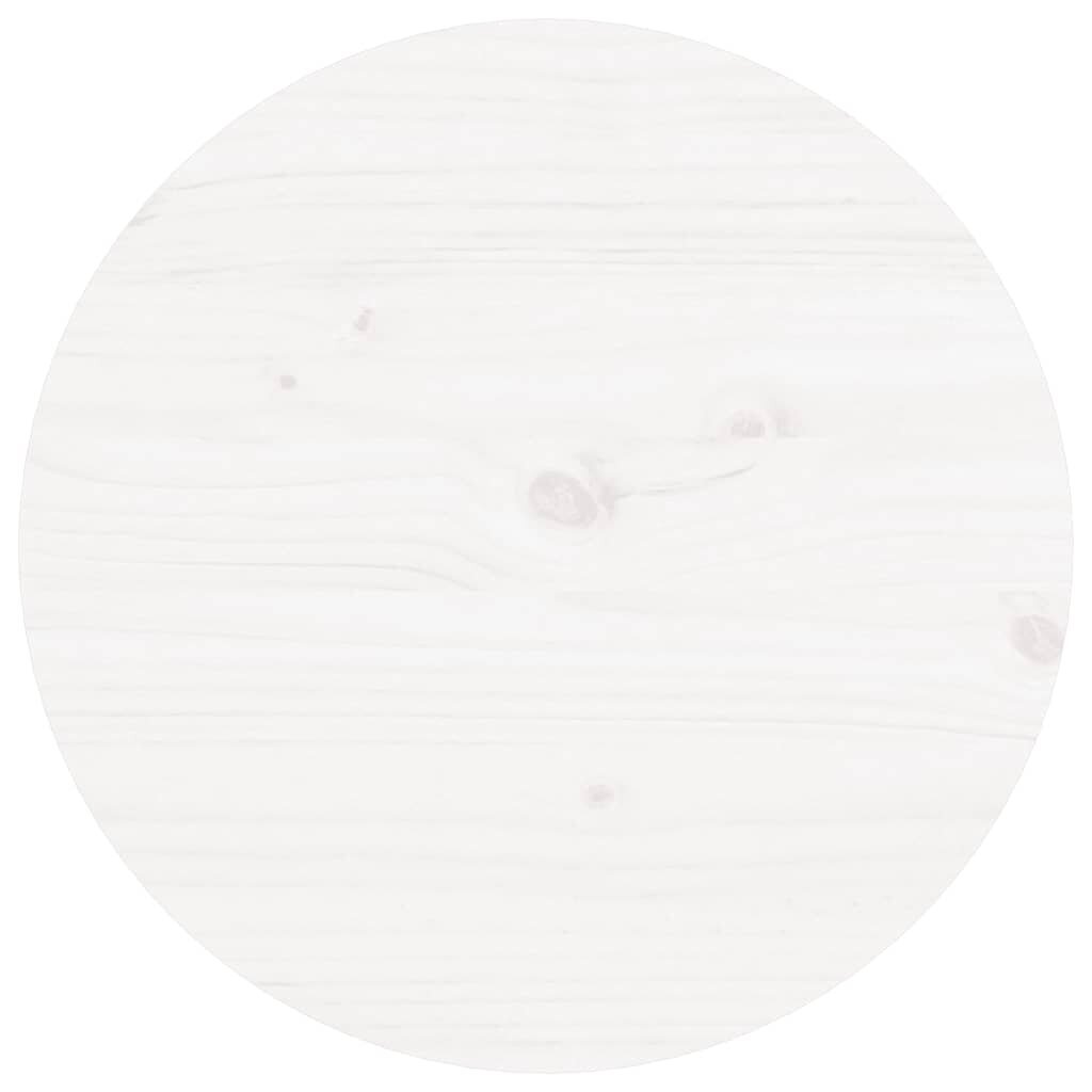 vidaXL kafijas galdiņš, balts, Ø 55x60 cm, priedes masīvkoks цена и информация | Žurnālgaldiņi | 220.lv