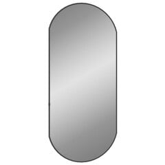 vidaXL sienas spogulis, melns, 80x35 cm, ovāls cena un informācija | Spoguļi | 220.lv