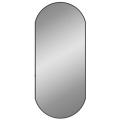 vidaXL sienas spogulis, melns, 80x35 cm, ovāls cena un informācija | Spoguļi | 220.lv