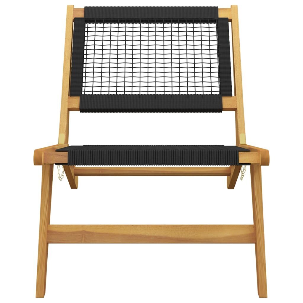 vidaXL dārza krēsls ar kāju balstu, masīvs tīkkoks un poliesters cena un informācija | Dārza krēsli | 220.lv