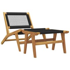 vidaXL dārza krēsls ar kāju balstu, masīvs tīkkoks un poliesters цена и информация | скамейка со столиком | 220.lv