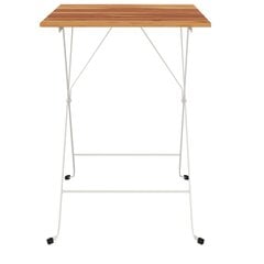 vidaXL saliekams bistro galds, 55x54x71 cm, akācijas koks, tērauds cena un informācija | Dārza galdi | 220.lv