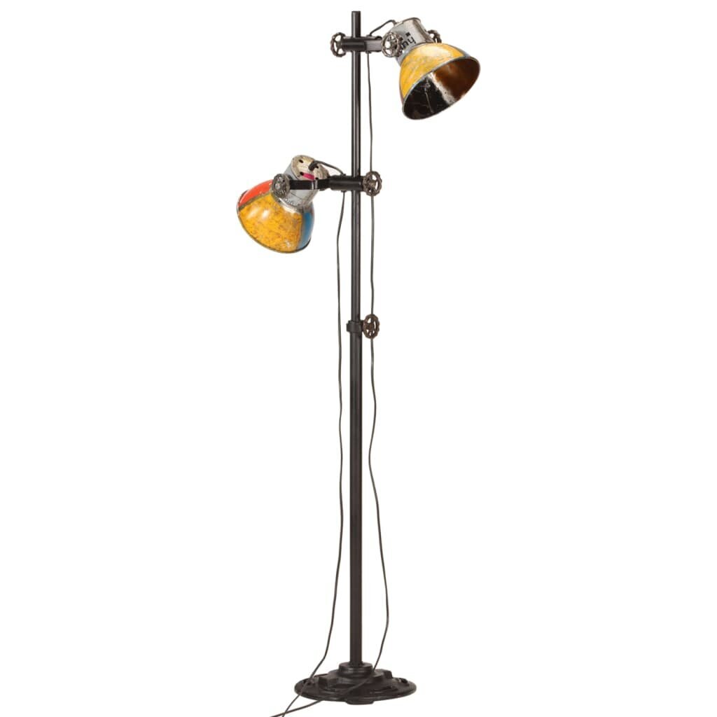vidaXL stāvlampa ar 2 lampas abažūriem, daudzkrāsaina, E27 цена и информация | Stāvlampas | 220.lv