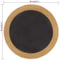 vidaXL pīts paklājs, melns, dabīga apmale, 90 cm, džuta, kokvilna цена и информация | Paklāji | 220.lv