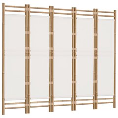 vidaXL istabas aizslietnis, 5 paneļi, 200 cm, bambuss un audekls cena un informācija | Aizslietņi | 220.lv