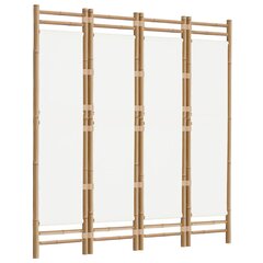 vidaXL istabas aizslietnis, 4 paneļi, 160 cm, bambuss un audekls cena un informācija | Aizslietņi | 220.lv
