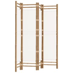 vidaXL istabas aizslietnis, 4 paneļi, 160 cm, bambuss un audekls cena un informācija | Aizslietņi | 220.lv