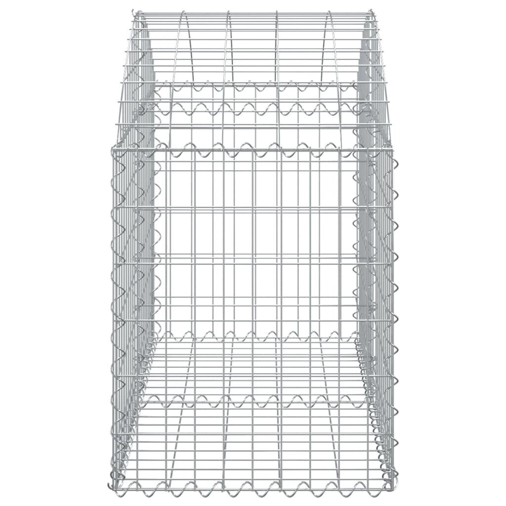 vidaXL arkveida gabiona grozs, 100x50x60/80 cm, cinkota dzelzs cena un informācija | Balkona kastes | 220.lv