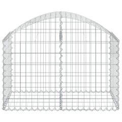 vidaXL arkveida gabiona grozs, 100x50x60/80 cm, cinkota dzelzs cena un informācija | Balkona kastes | 220.lv
