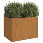 vidaXL dārza puķu kaste, pelēka, 62x47x46 cm, izturīgs tērauds cena un informācija | Balkona kastes | 220.lv