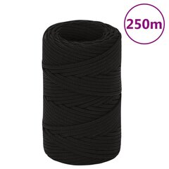 vidaXL darba virve, melna, 2 mm, 250 m, poliesters цена и информация | Ветки | 220.lv