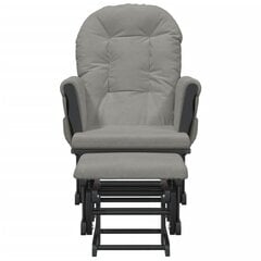 vidaXL šūpuļkrēsls ar kāju balstu, gaiši pelēks audums цена и информация | Кресла для отдыха | 220.lv