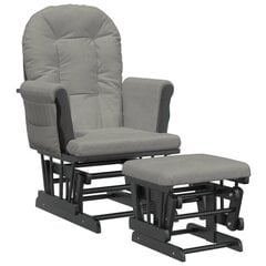 vidaXL šūpuļkrēsls ar kāju balstu, gaiši pelēks audums цена и информация | Кресла в гостиную | 220.lv