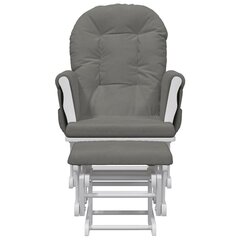 vidaXL šūpuļkrēsls ar kāju balstu, tumši pelēks audums цена и информация | Кресла для отдыха | 220.lv