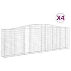 vidaXL arkveida gabiona grozi, 4 gb., 400x30x120/140cm, cinkota dzelzs cena un informācija | Balkona kastes | 220.lv