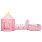 vidaXL rotaļu telts ar 250 bumbiņām, rozā, 301x120x128 cm cena un informācija | Bērnu rotaļu laukumi, mājiņas | 220.lv