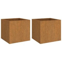 vidaXL puķu kastes, 2 gab., pelēkas, 49x47x46 cm, izturīgs tērauds цена и информация | Ящики для балкона | 220.lv