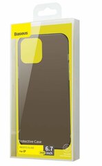 Baseus Frosted Glass Case Жесткий чехол с гибким каркасом для iPhone 12 Pro Max чёрный цена и информация | Чехлы для телефонов | 220.lv