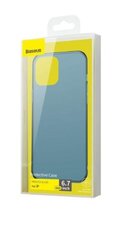 Baseus Frosted Glass Case Жесткий чехол с гибким каркасом для iPhone 12 Pro Max синий-прозрачный цена и информация | Чехлы для телефонов | 220.lv