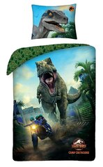 Jurassic World kokvilnas gultas veļa 140 x 200 + 70 x 90 cena un informācija | Gultas veļas komplekti | 220.lv