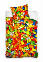 Lego kokvilnas gultas veļa 160 x 200 + 70 x 80 cena un informācija | Gultas veļas komplekti | 220.lv
