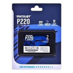 Patriot P220, 2TB (P220S2TB25) цена и информация | Внутренние жёсткие диски (HDD, SSD, Hybrid) | 220.lv