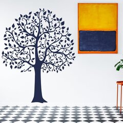 Zila vinila sienas uzlīme liela koka botāniskais interjera dekors - 160 x 120 cm цена и информация | Декоративные наклейки | 220.lv