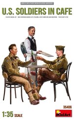 Līmējošais modelis MiniArt 35406 U.S. Soldiers in Cafe 1/35 cena un informācija | Līmējamie modeļi | 220.lv