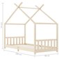 vidaXL bērnu gultas rāmis, 90x200 cm, priedes masīvkoks cena un informācija | Bērnu gultas | 220.lv