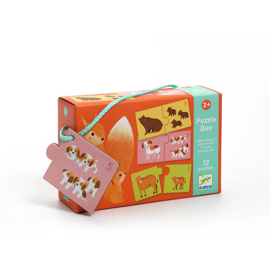 Divdaļīgās puzles – Dzīvnieku mazuļi (24 gab.), DJECO DJ08197 cena un informācija | Rotaļlietas zīdaiņiem | 220.lv