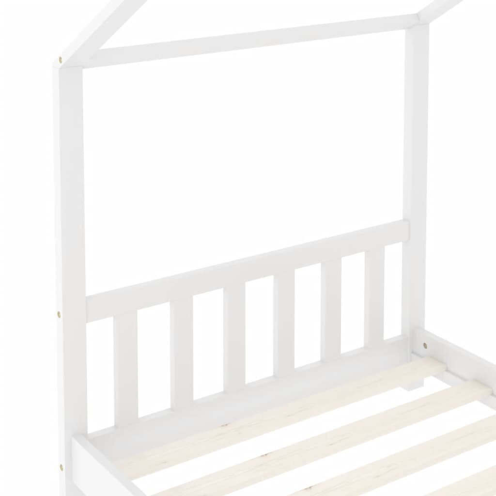 vidaXL bērnu gultas rāmis, balts, priedes masīvkoks, 70x140 cm cena un informācija | Bērnu gultas | 220.lv