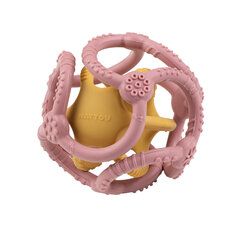 NATTOU 2 bumbiņu komplekts, silikons, rozā-dzeltens cena un informācija | Rotaļlietas zīdaiņiem | 220.lv