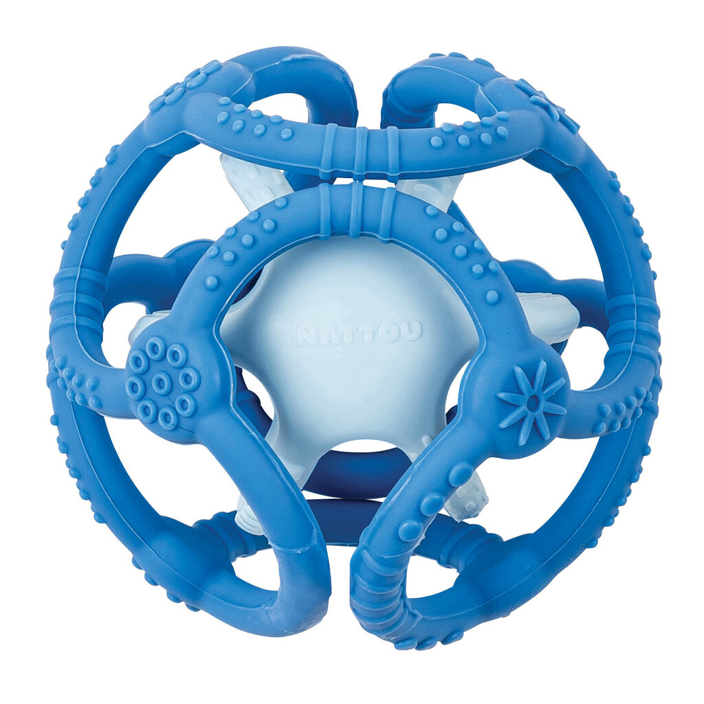 NATTOU 2 bumbiņu komplekts, silikons, zils цена и информация | Rotaļlietas zīdaiņiem | 220.lv