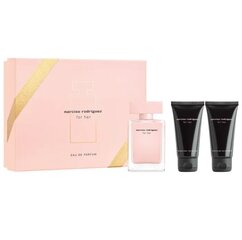 Komplekts Narciso Rodriguez For Her sievietēm: parfimērijas ūdens, 50 ml + ķermeņa losjons, 50 ml + dušas želeja, 50 ml cena un informācija | Sieviešu smaržas | 220.lv